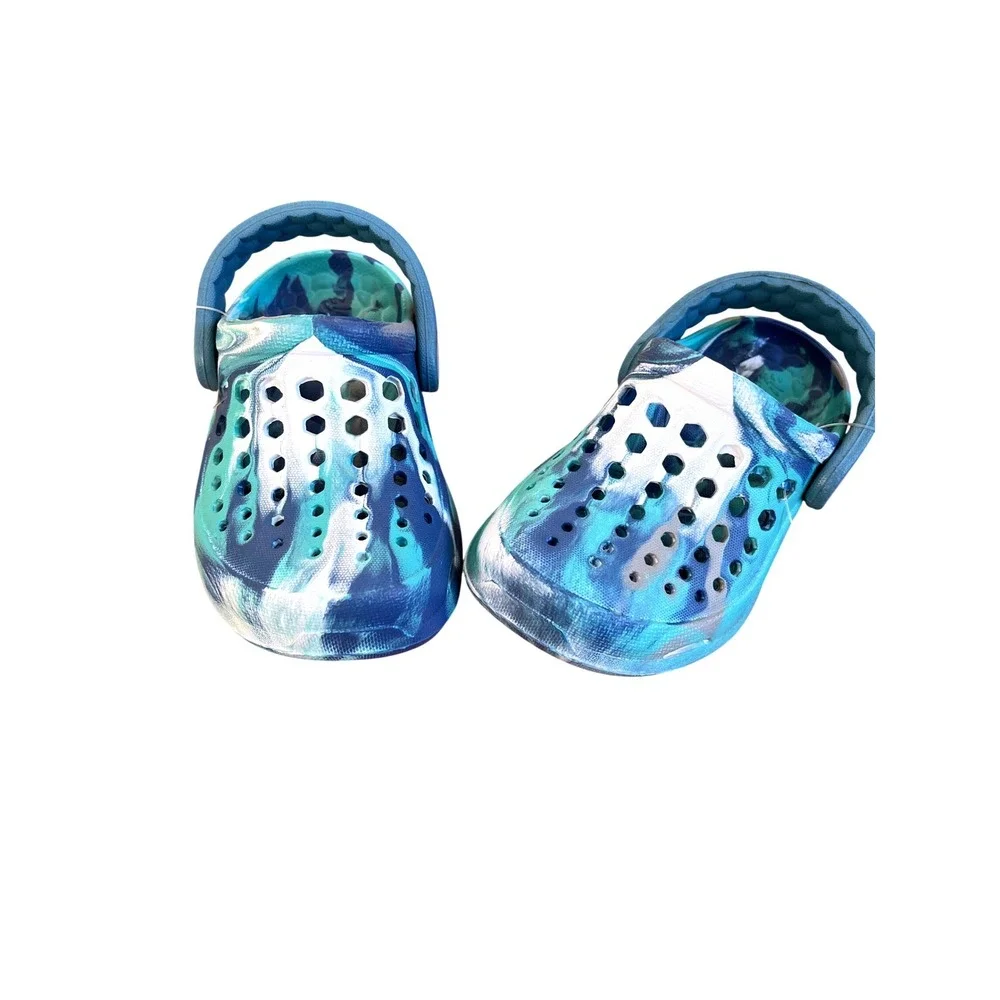 Joybees‎ Kids Everyday Clogs Blue Teal Marble Swirl Size C4/5 NEW